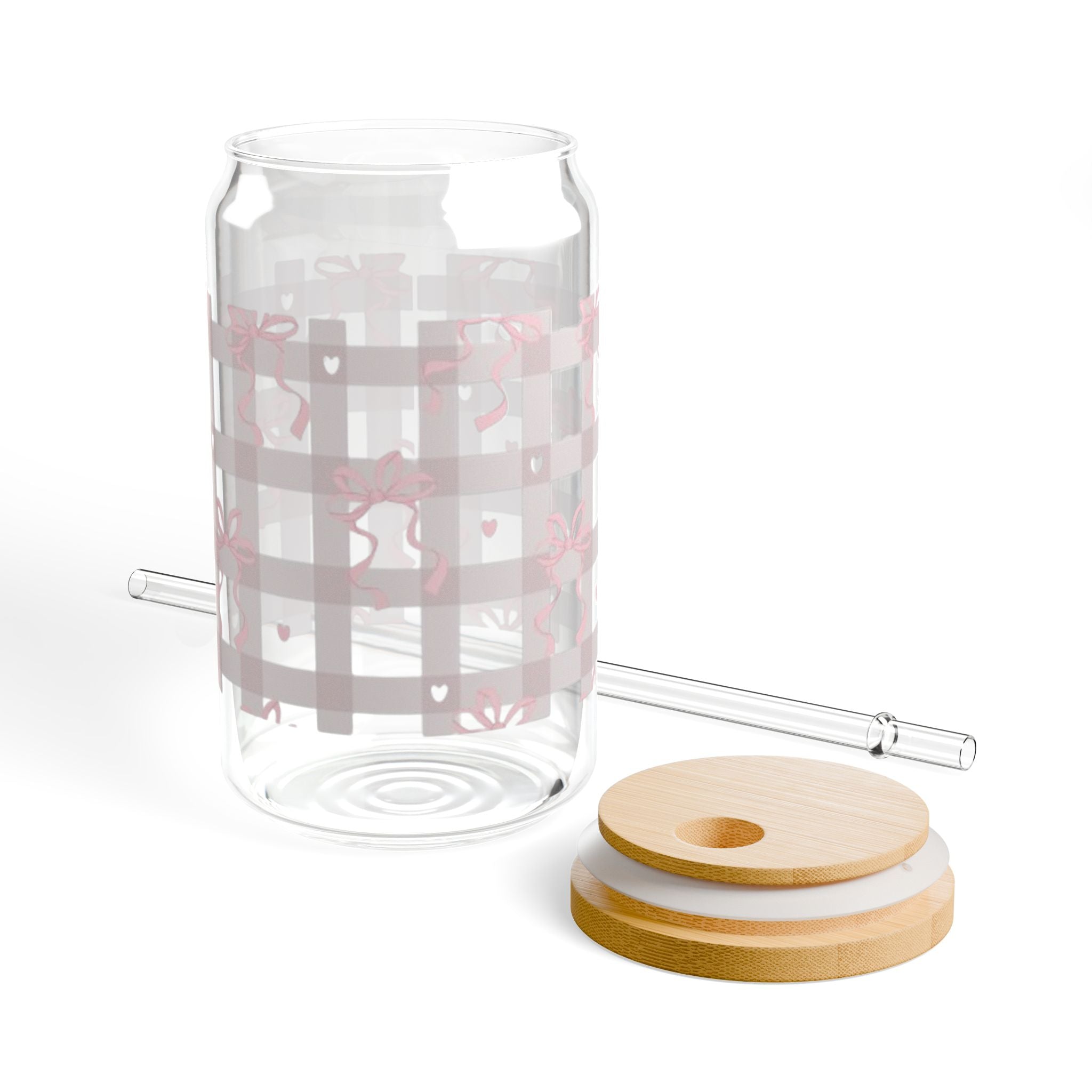 Pretty in Plaid -16oz Glass Sipper Cup