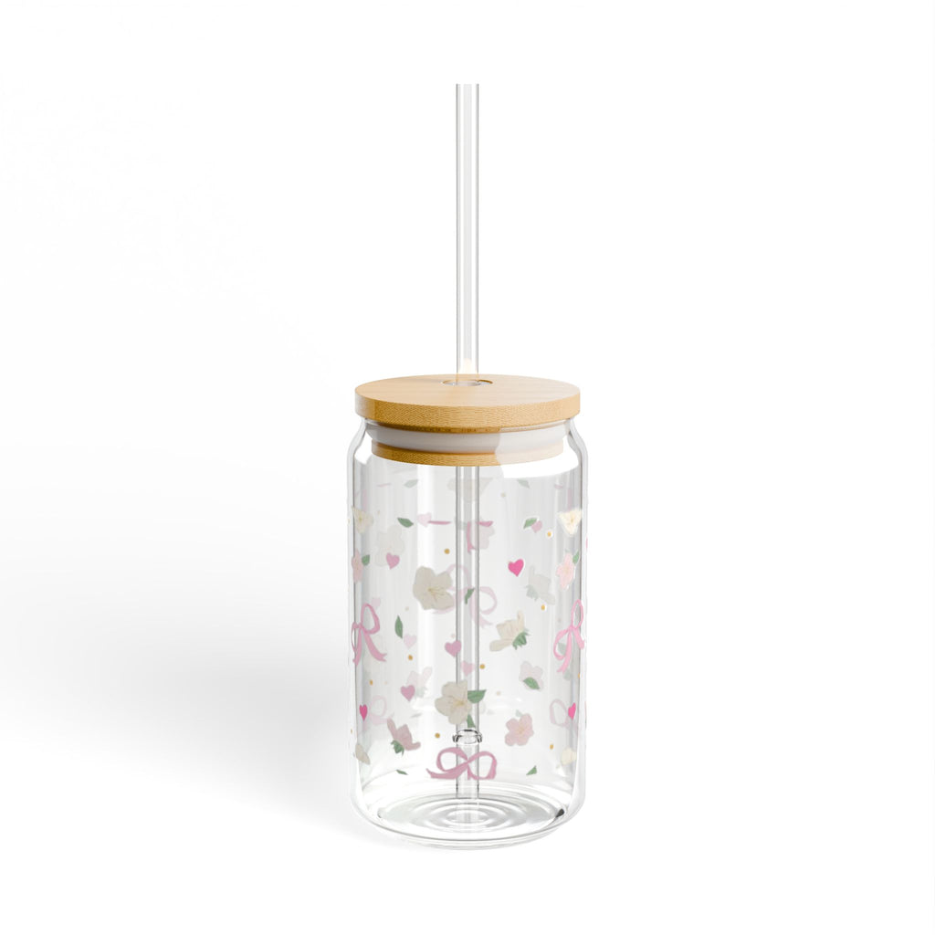 Floral Sips -16oz Sipper Glass Cup