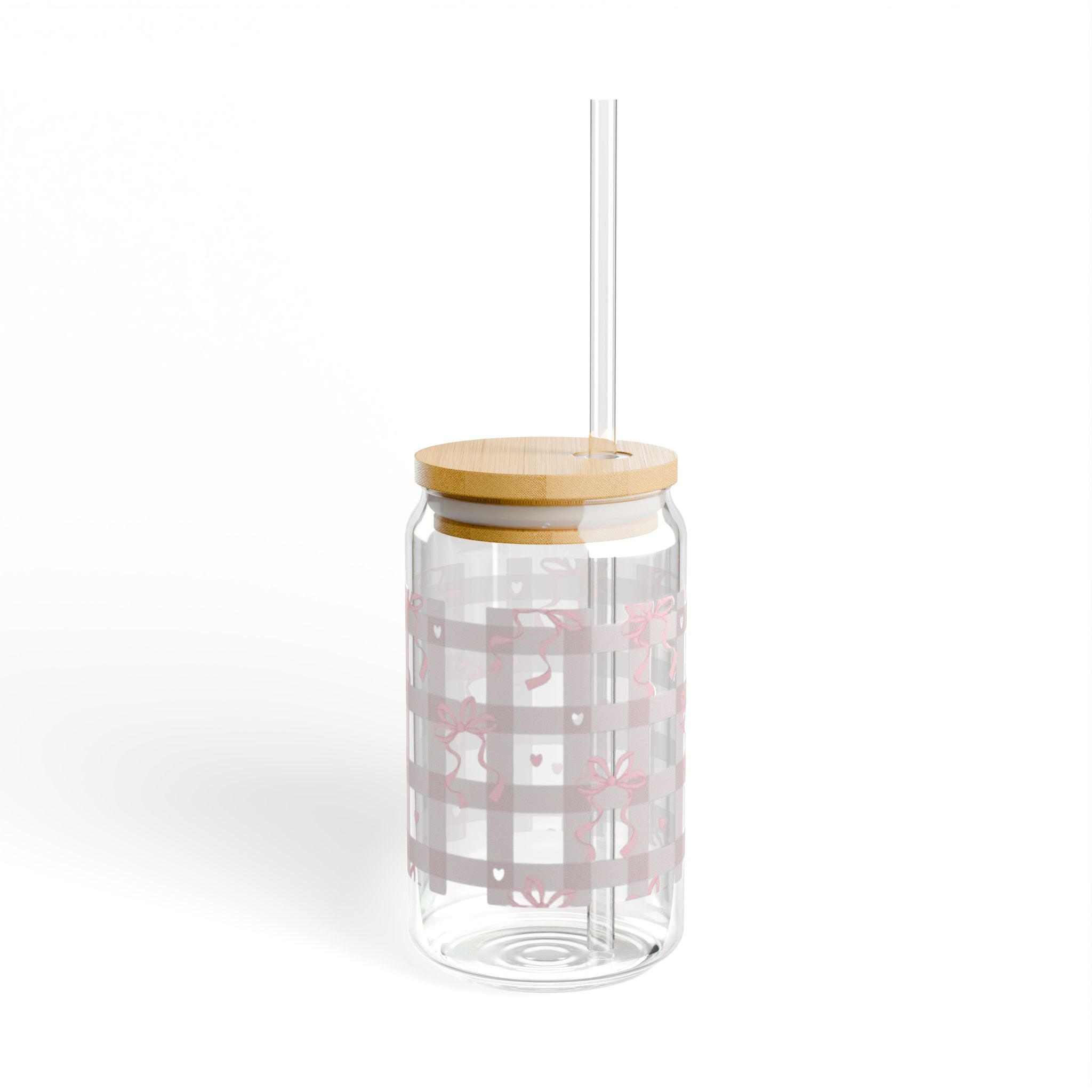 Pretty in Plaid -16oz Glass Sipper Cup
