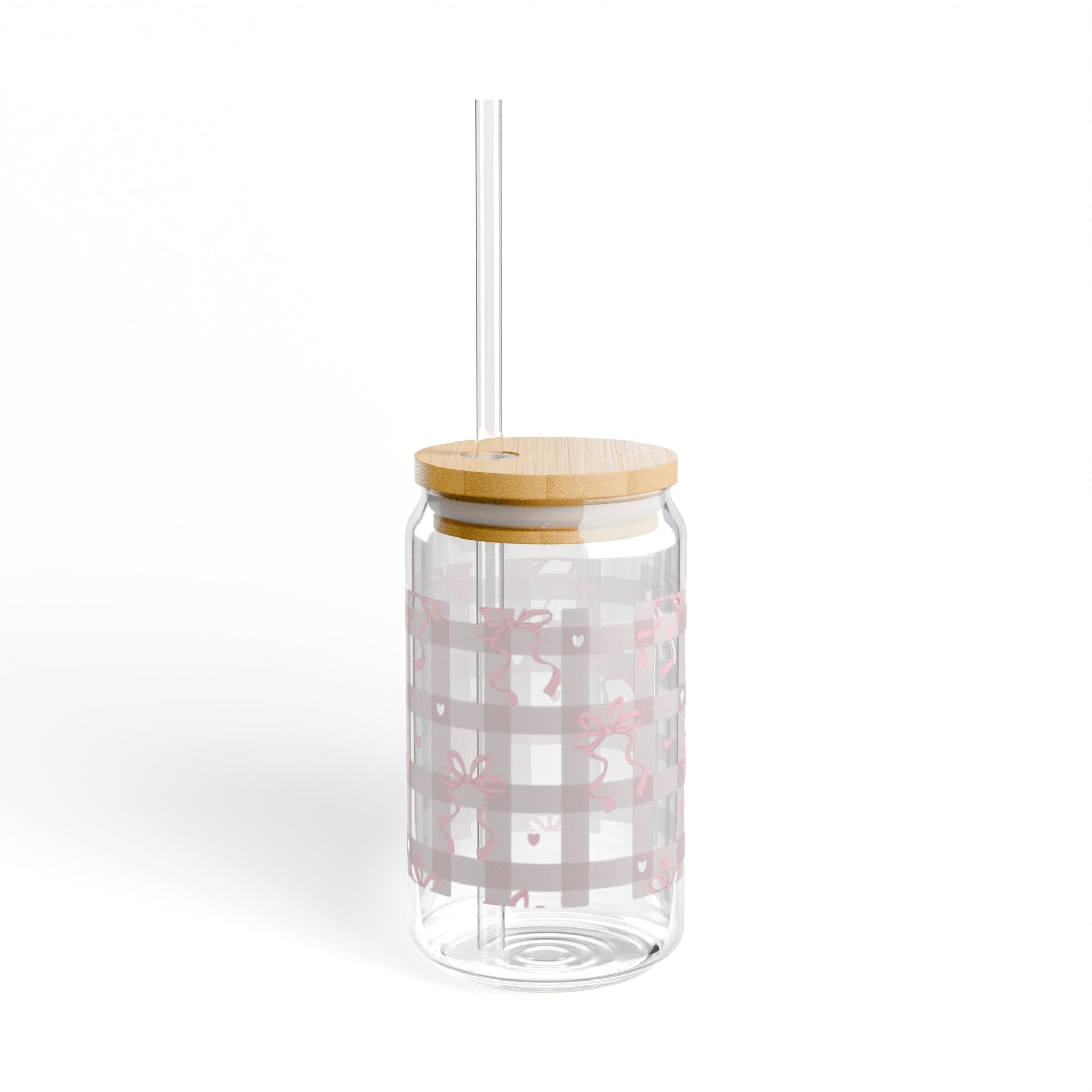 Pretty in Plaid -16oz Glass Sipper Cup