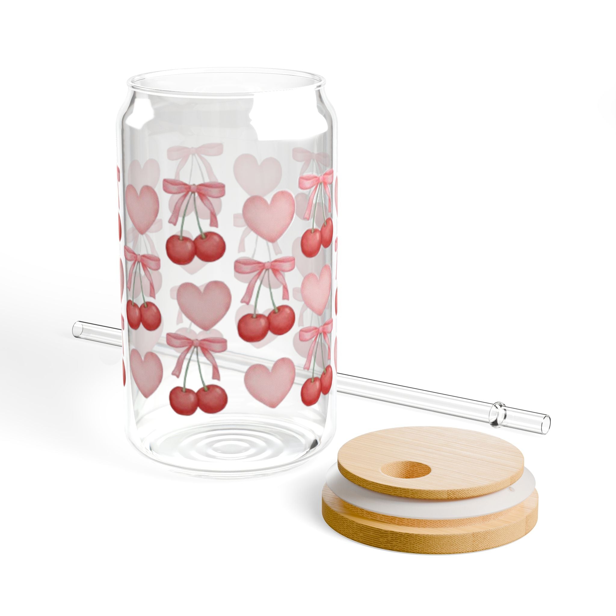 Cherry love 16oz sipper glass