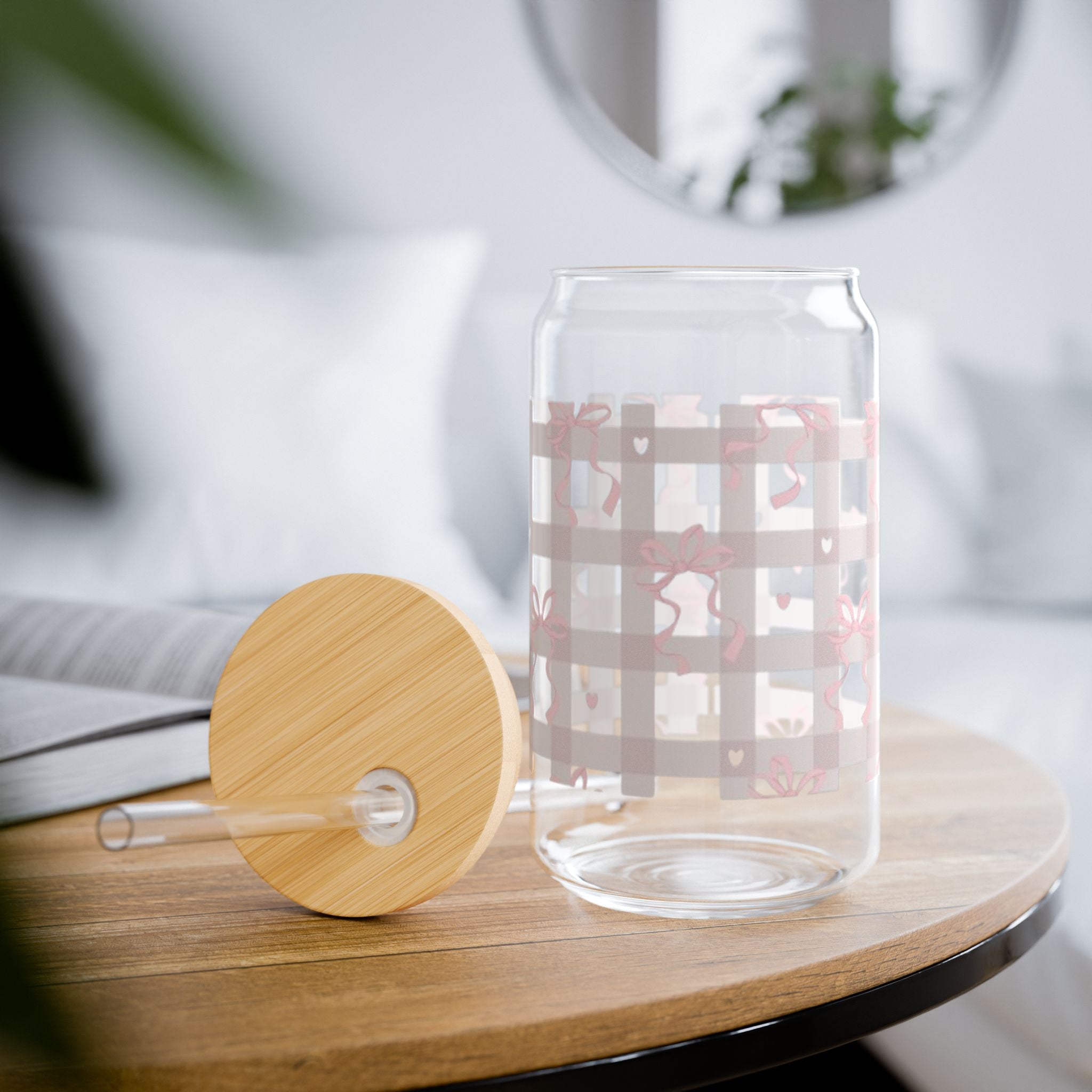 Pretty in Plaid -16oz Glass Sipper Cup