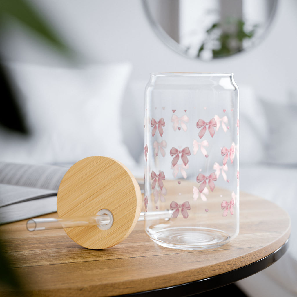 Baby Bow Bliss - 16oz Glass Sipper Cup