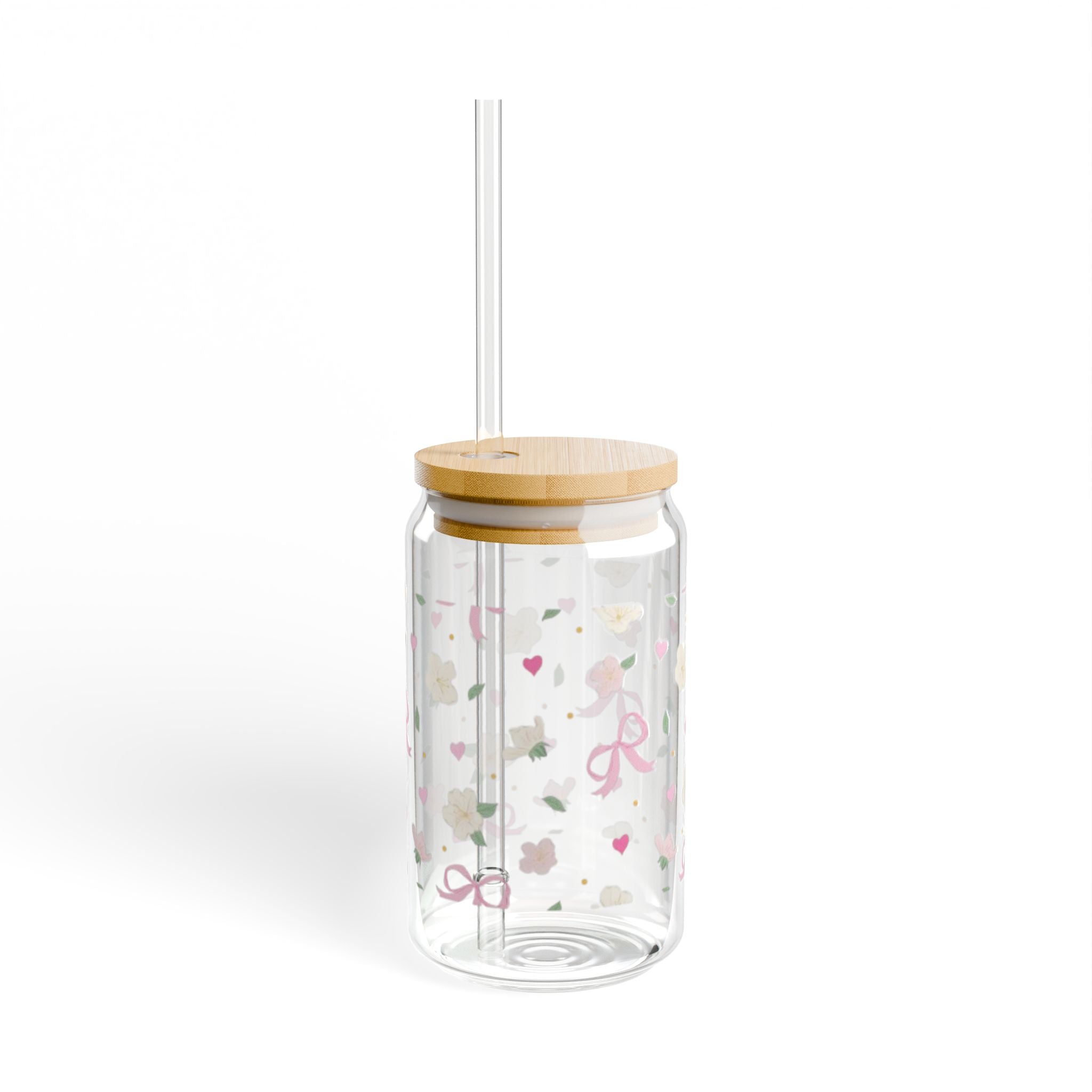 Floral Sips -16oz Sipper Glass Cup