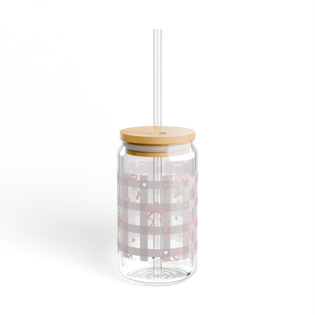 Pretty in Plaid -16oz Glass Sipper Cup