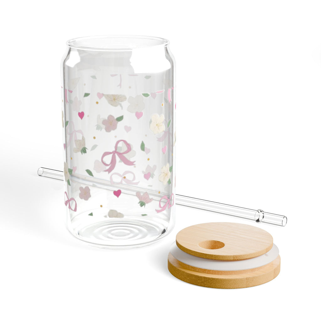 Floral Sips -16oz Sipper Glass Cup