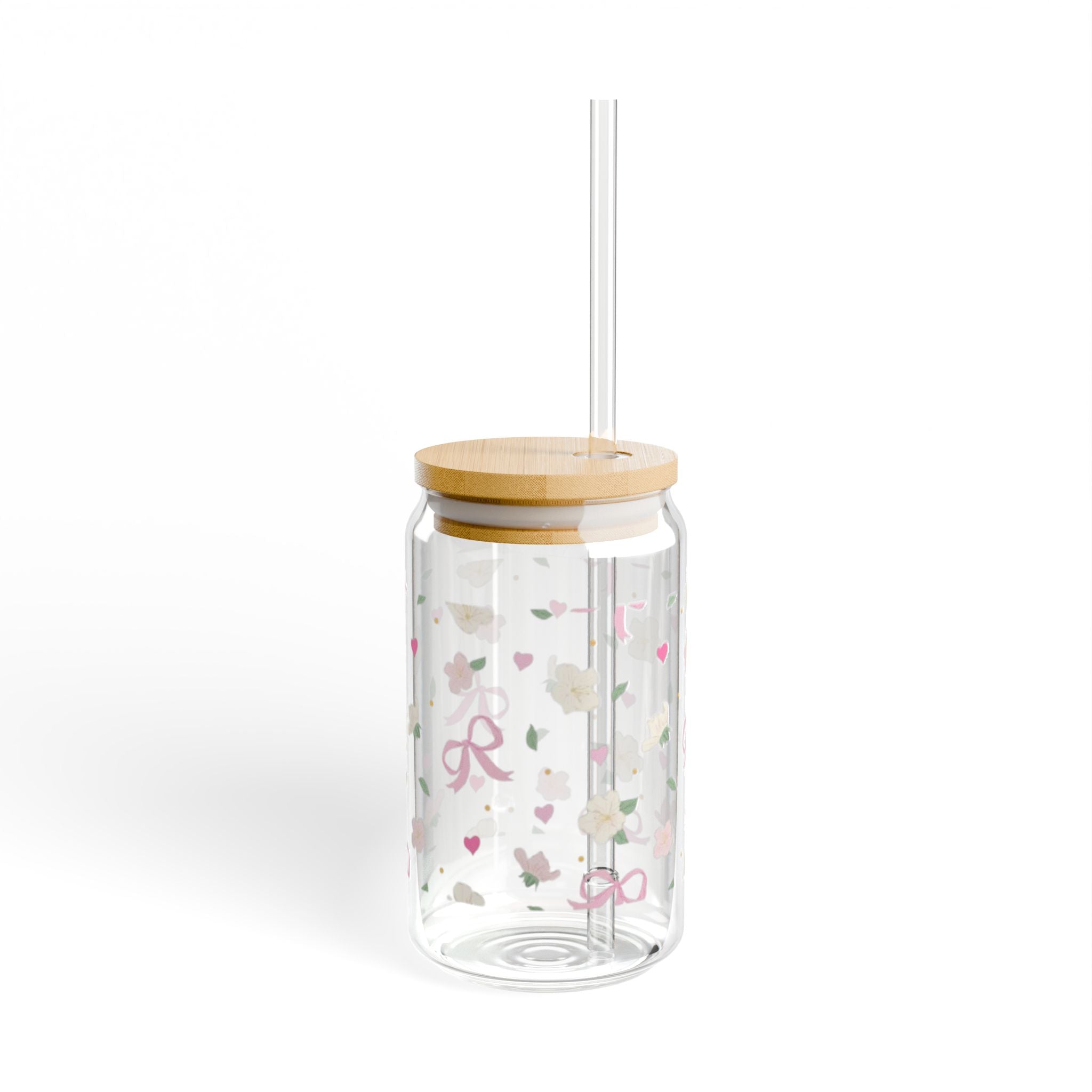 Floral Sips -16oz Sipper Glass Cup
