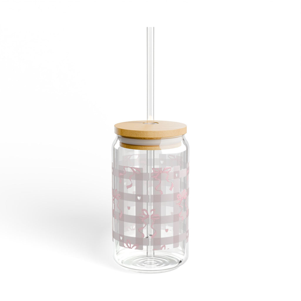 Pretty in Plaid -16oz Glass Sipper Cup